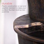 Rustic Barrel Water Fountain by Alpine Corporation