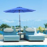 Blue 9 Ft Patio Umbrella with Tilt & Crank