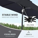 9ft Auto Tilt Outdoor Patio Umbrella - Space Grey
