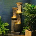 51.4" Outdoor Tiered Water Fountain with Lights