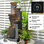 51.4" Outdoor Tiered Water Fountain with Lights