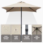 4.9 ft Outdoor Patio Umbrella - UV Protection