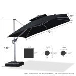 Purple Leaf 10ft Windproof Cantilever Patio Umbrella