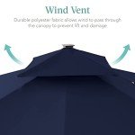 10x10ft Solar LED Cantilever Patio Umbrella - Navy Blue