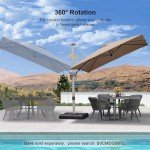 Champagne 8' Cantilever Patio Umbrella with 360° Rotation