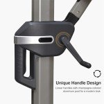 Champagne 8' Cantilever Patio Umbrella with 360° Rotation