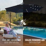 Navy Blue 10ft Solar LED Patio Umbrella