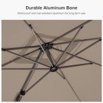 Champagne 8' Cantilever Patio Umbrella with 360° Rotation