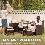 9-Piece Outdoor Patio Dining Set with Rattan Chairs