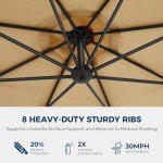 10ft Offset Patio Umbrella with Base - Beige