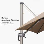 Champagne 8' Cantilever Patio Umbrella with 360° Rotation