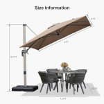 Champagne 8' Cantilever Patio Umbrella with 360° Rotation
