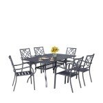 SOLAURA 7-Piece Patio Dining Set with Umbrella Hole
