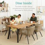 Acacia Wood 6-Person Dining Table for Outdoors