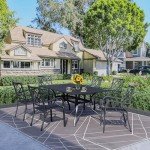 SOLAURA 7-Piece Patio Dining Set with Umbrella Hole