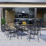 SOLAURA 7-Piece Patio Dining Set with Umbrella Hole