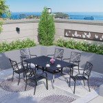 SOLAURA 7-Piece Patio Dining Set with Umbrella Hole