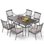 PHI VILLA 7-Piece Outdoor Dining Set with Cushions