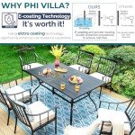 PHI VILLA 7-Piece Outdoor Dining Set with Cushions