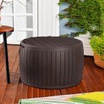 Keter Circa 3-in-1 Outdoor Storage Ottoman, Brown