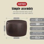 Keter Circa 3-in-1 Outdoor Storage Ottoman, Brown