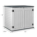 Devoko Waterproof Resin Outdoor Storage Shed 34 Cu Ft