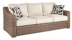 Beachcroft Outdoor Wicker Sofa with Cushions and Pillows