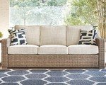 Beachcroft Outdoor Wicker Sofa with Cushions and Pillows