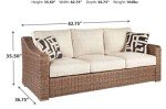 Beachcroft Outdoor Wicker Sofa with Cushions and Pillows