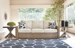 Beachcroft Outdoor Wicker Sofa with Cushions and Pillows