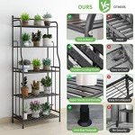 5-Tier Metal Plant Stand for Indoor/Outdoor Use
