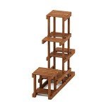 Tioman Hardwood Outdoor Flower Stand in Teak Oil