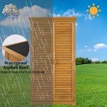 Outvita 63" Wooden Outdoor Storage Cabinet with Shelves