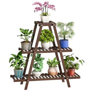 Tiered Bamboo Plant Stand for Indoor and Outdoor Use