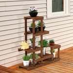 Tioman Hardwood Outdoor Flower Stand in Teak Oil