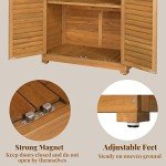 Outvita 63" Wooden Outdoor Storage Cabinet with Shelves
