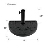 Weighted Half Round Umbrella Base for Outdoor Use