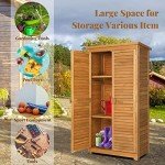 Outvita 63" Wooden Outdoor Storage Cabinet with Shelves