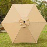 Sunnyglade 7.5' Tan Patio Umbrella with Crank