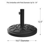 Heavy-Duty 19lbs Umbrella Base for Patio Tables
