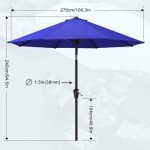 Blue 9ft Patio Umbrella for Market Tables