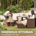9-Piece Outdoor Patio Dining Set with Rattan Chairs