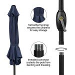 7.5 Ft Navy Blue Patio Umbrella with Tilt
