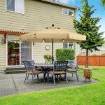 9ft Patio Umbrella with Tilt & Crank - Khaki