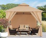 ABCCANOPY 10x10 Screened Patio Gazebo - Beige