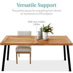Acacia Wood 6-Person Dining Table for Outdoors