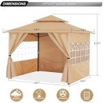 ABCCANOPY 10x10 Screened Patio Gazebo - Beige