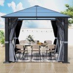GARTOO 10’x10’ Waterproof Outdoor Canopy Gazebo