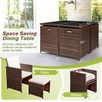 9-Piece Outdoor Patio Dining Set with Rattan Chairs