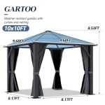 GARTOO 10’x10’ Waterproof Outdoor Canopy Gazebo
